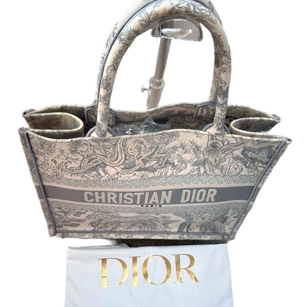 Medium Dior Beige and Gray Book Tote (Dust bag and Paper bag included) - Picture 3 of 5